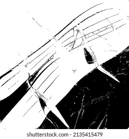 Resumen del fondo vectorial en blanco y negro. Capa de superposición gruesa. Superficie vintage monocroma con patrón sucio en grietas, manchas, puntos. Textura superpuesta angustiada. EPS10.