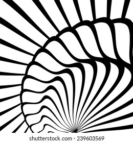 Abstract black and white vector background. Optical illusion.