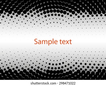 Abstract black and white vector background. Halftone effect template