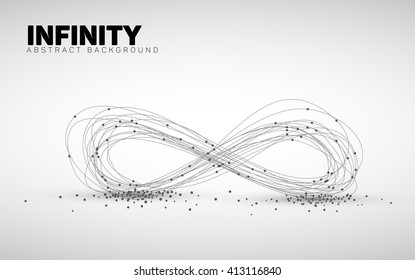 Abstract black and white vector background made from points and circles. 