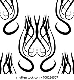 abstract black and white vector damask seamless pattern