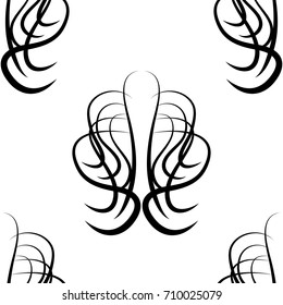 abstract black and white vector damask seamless pattern