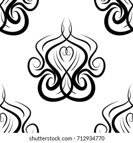 abstract black and white vector damask seamless pattern