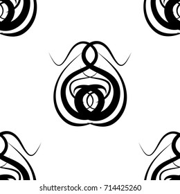 abstract black and white vector damask seamless pattern