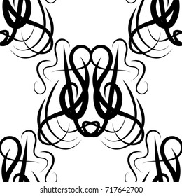 abstract black and white vector damask seamless pattern