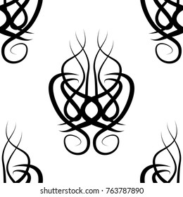 abstract black and white vector damask seamless pattern