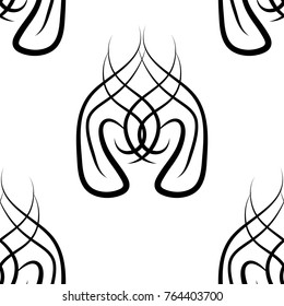 abstract black and white vector damask seamless pattern