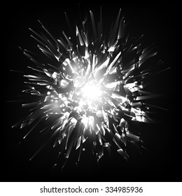 Abstract black and white vector explosion