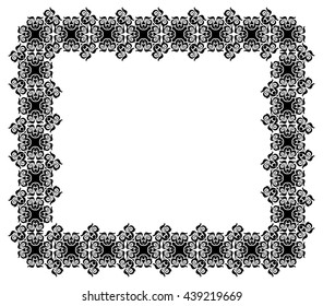 Abstract black and white vector frame.