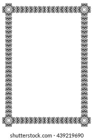 Abstract black and white vector frame.