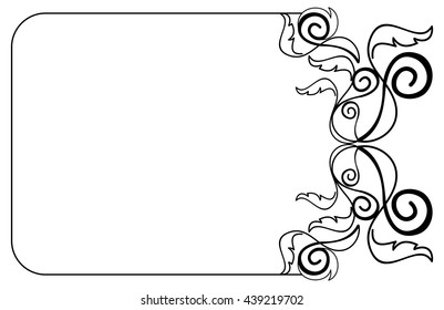 Abstract black and white vector frame.