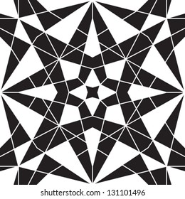 Abstract black and white vector geometric seamless pattern