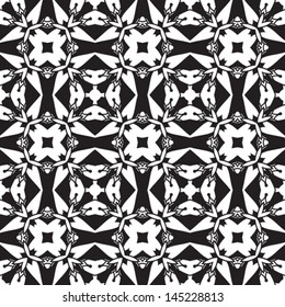 Abstract black and white vector geometric seamless pattern
