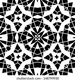 Abstract black and white vector geometric seamless pattern