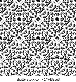 Abstract black and white vector geometric seamless pattern