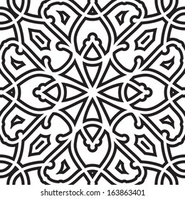 Abstract black and white vector geometric seamless pattern 