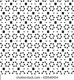 Abstract black and white vector geometric seamless pattern