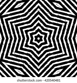 Abstract black and white vector geometric seamless pattern