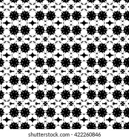 Abstract black and white vector geometric seamless pattern.