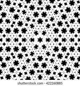 Abstract black and white vector geometric seamless pattern.