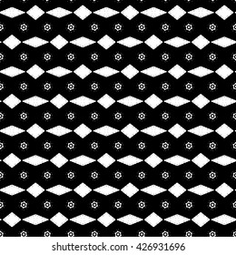 Abstract black and white vector geometric seamless pattern.
