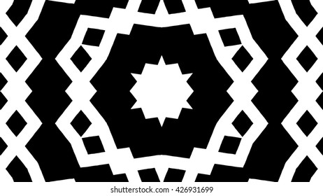 Abstract black and white vector geometric seamless pattern.