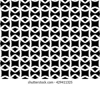 Abstract black and white vector geometric seamless pattern