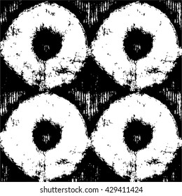 Abstract black and white vector geometric seamless pattern