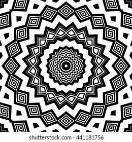 Abstract black and white vector geometric seamless pattern