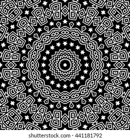 Abstract black and white vector geometric seamless pattern