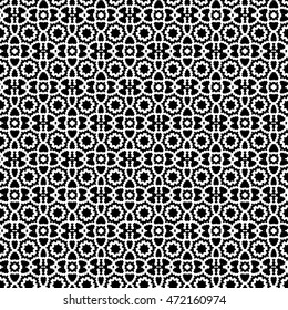 Abstract black and white vector geometric seamless pattern.