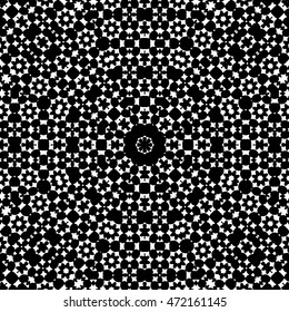 Abstract black and white vector geometric seamless pattern.