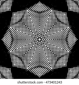 Abstract black and white vector geometric seamless pattern.