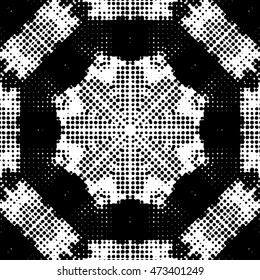 Abstract black and white vector geometric seamless pattern.