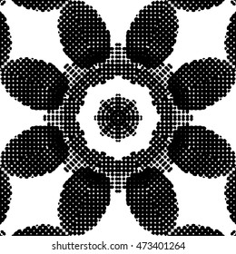 Abstract black and white vector geometric seamless pattern.