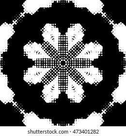 Abstract black and white vector geometric seamless pattern.
