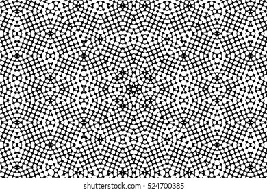 Abstract black and white vector geometric seamless pattern.
