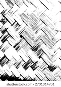Abstrato preto e branco vetor ilustração de um padrão de bambu tecido. Textura arenosa de alto contraste para temas tradicionais de artesanato e design orgânico.