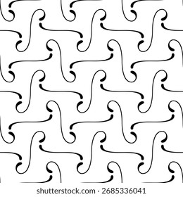 Abstract black and white vector minimalistic repeating ornament. Great for backgrounds, packaging, and interior design