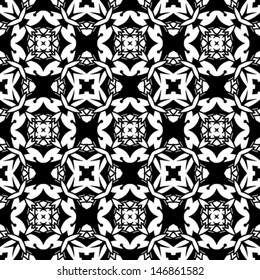 Abstract black and white vector seamless pattern