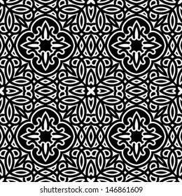 Abstract black and white vector seamless pattern