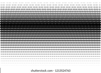 Abstract black and white vector texture with frequent dash line. Glitch effect overlay. Modern technology or hi-tech template. Halftone gradient. Visual dynamic abstraction. Geometric shapes pattern