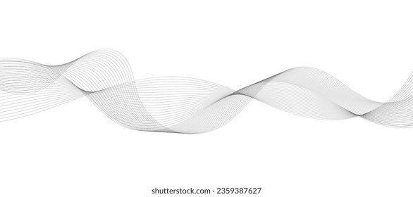 abstract black and white vector wave background. 