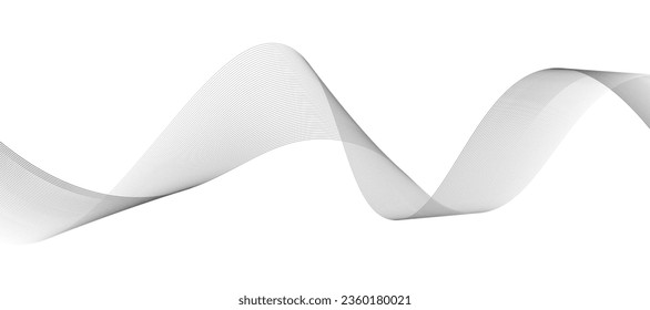 abstract black and white vector wave background. 