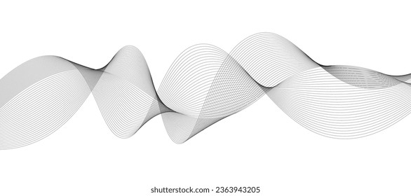 abstract black and white vector wave background