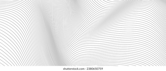 abstract black and white vector wave background. 