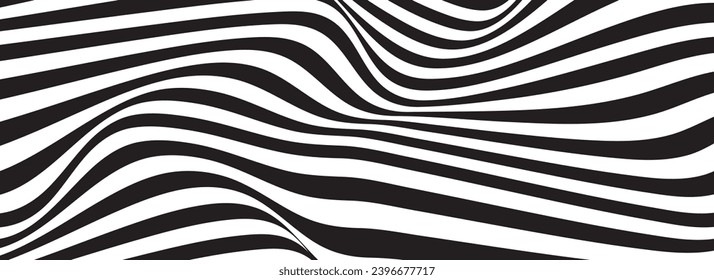 abstract black and white vector wave background
