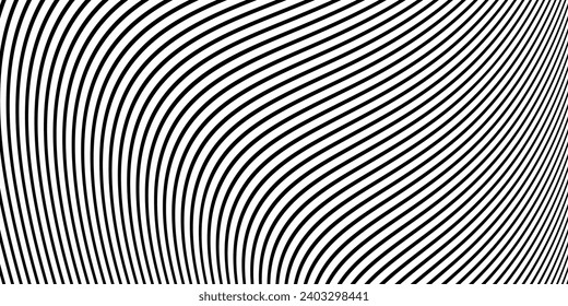 abstract black and white vector wave background. 