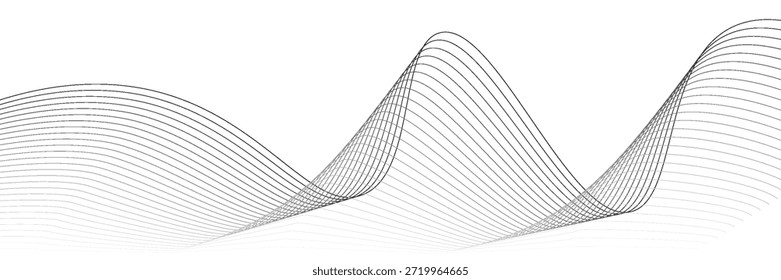 Fondo abstracto de la onda del Vector blanco y negro.