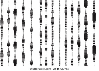 Abstrato preto e branco Vertical ponto e traço padrão